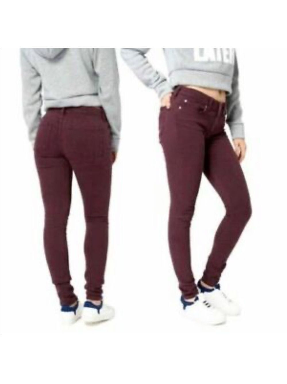 GAP denim 5 pocket mid ride maroon jeans size 4